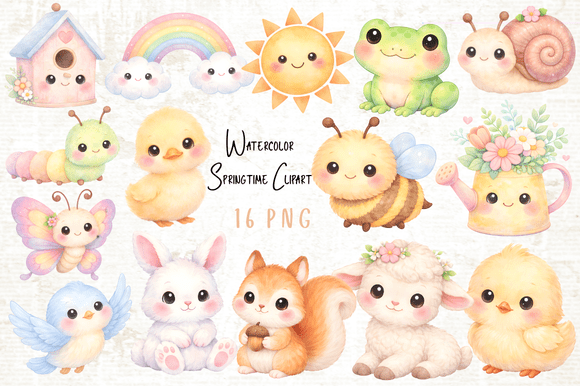 Download Watercolor Springtime Clipart PNG - Springtime Collection