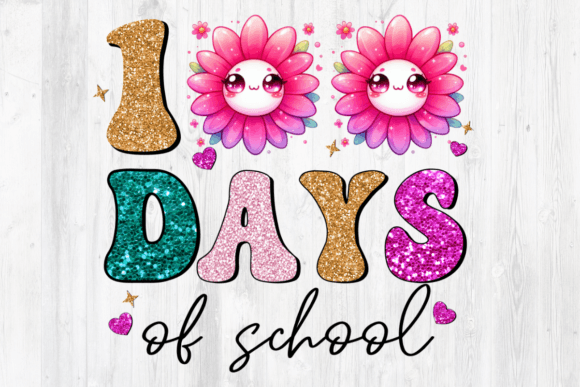 Download 100 Days of School Daisy Flower Clipart - Premium Resources
