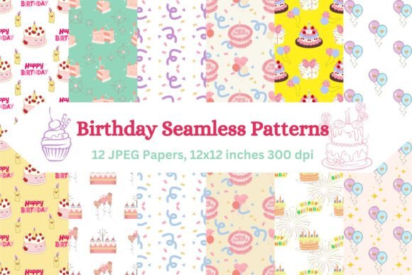 Download Cake and Balloons Digital Paper Pack - Balloons Collection